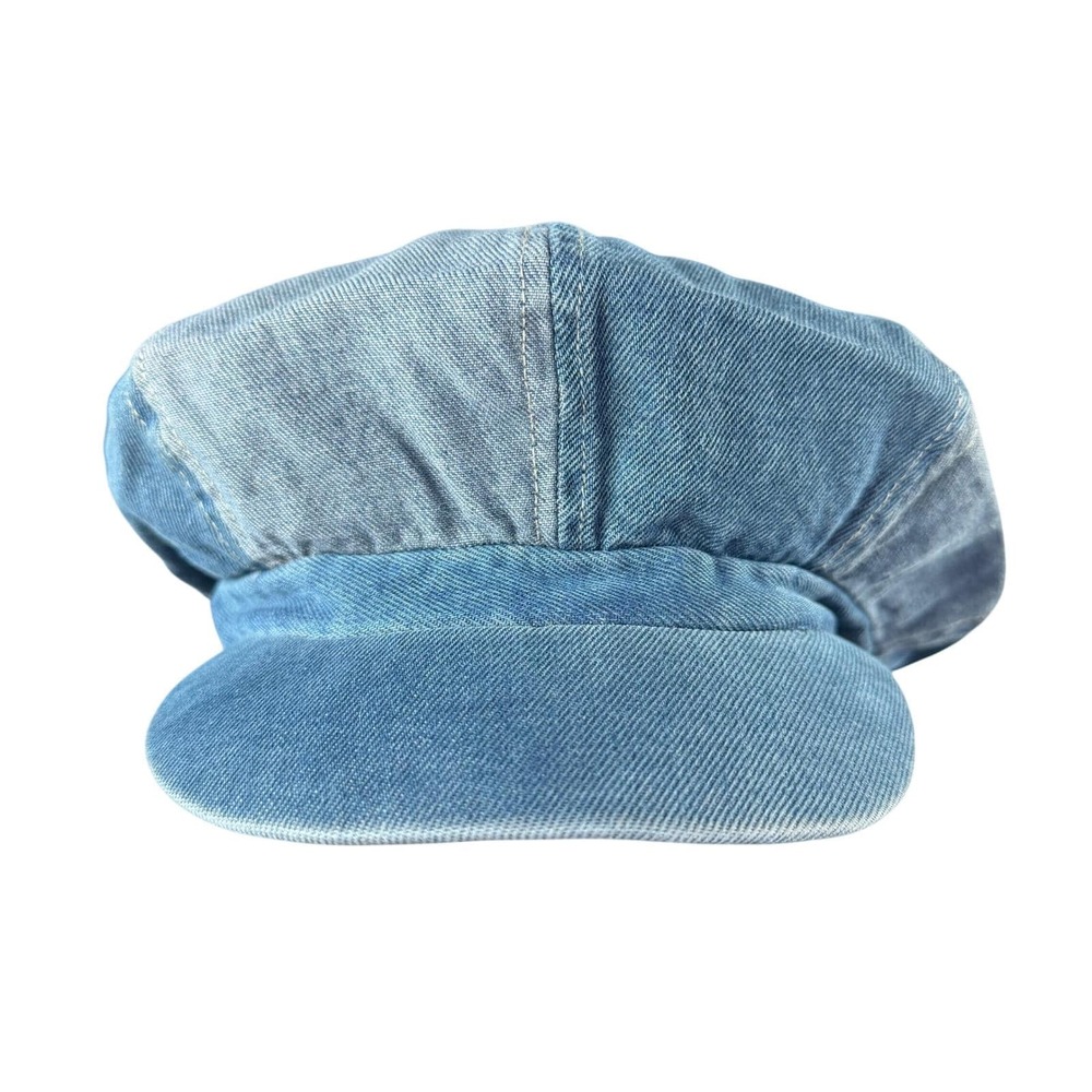Newsboy paperboy beret denim jean patchwork hat cap 58.5 (7 1/4-7 3/8)